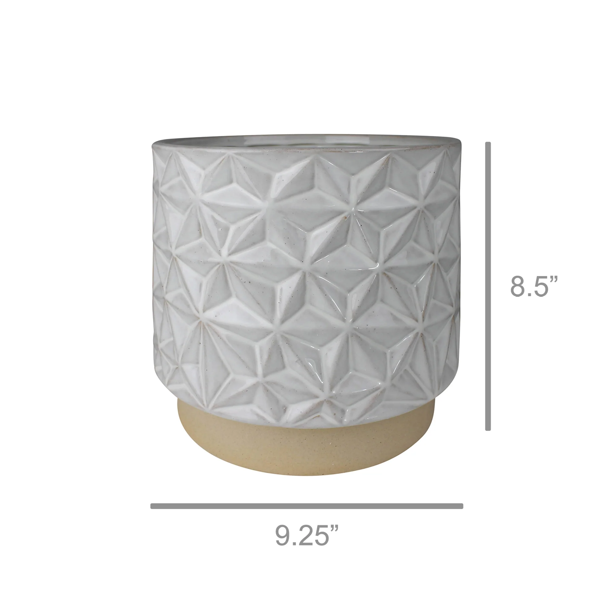 Ramos Geometric Cachepot, Stoneware - Grand By HomArt - Image 2