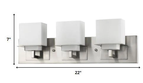Rampart 3-Light Satin Nickel Vanity Light With Etched Glass Shades By Homeroots - Image 5