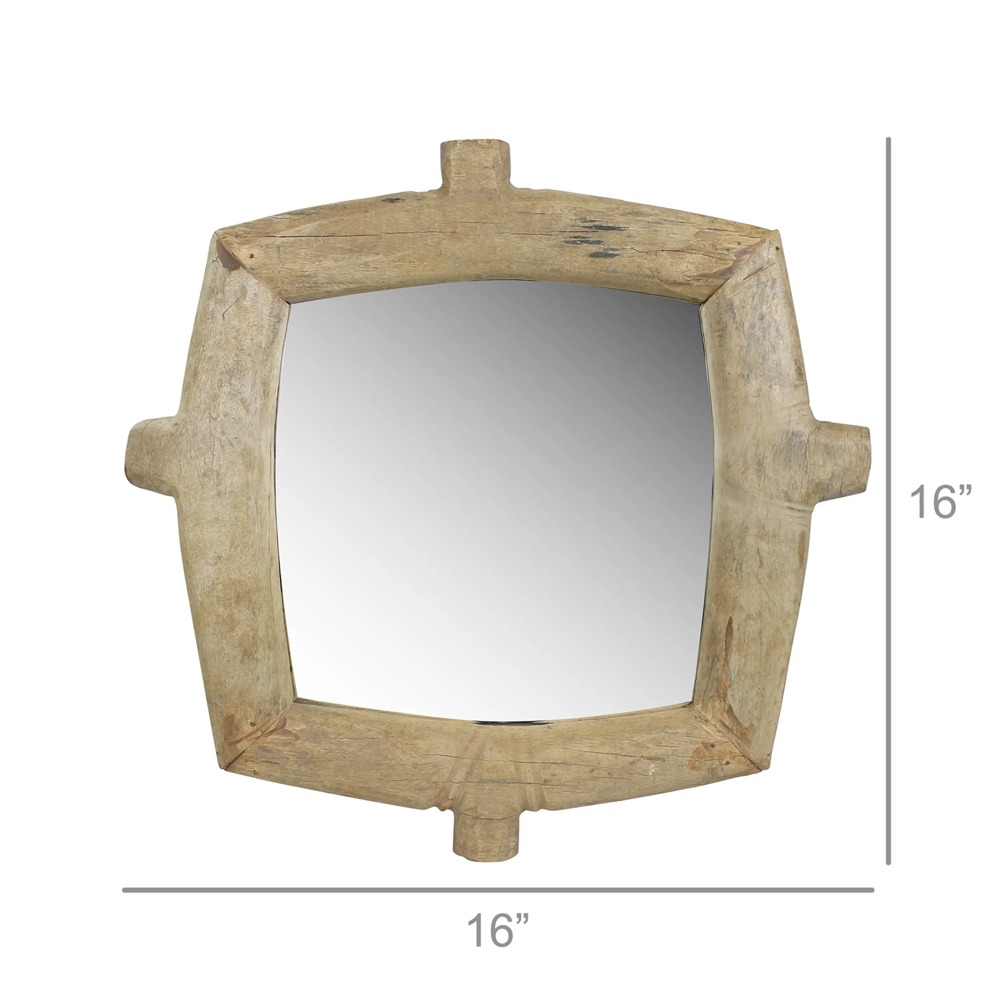 Ramsey Wheel Mirror, Wood - Square By HomArt - Image 2