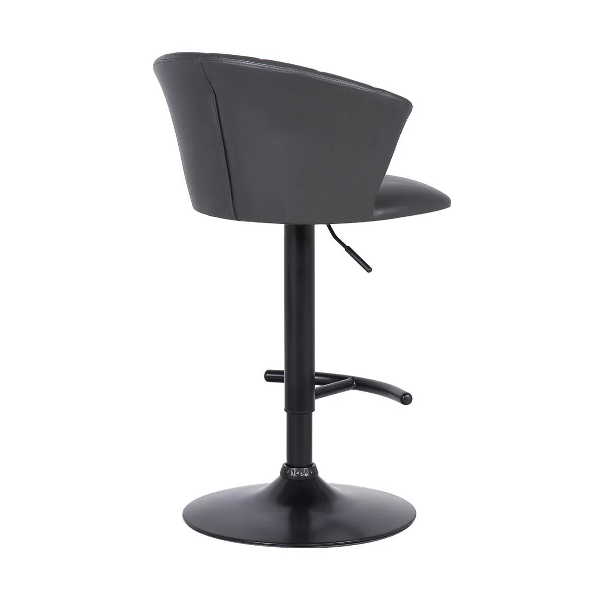 Raquel Adjustable Modern Gray Faux Leather Bar Stool By Armen Living - Image 4