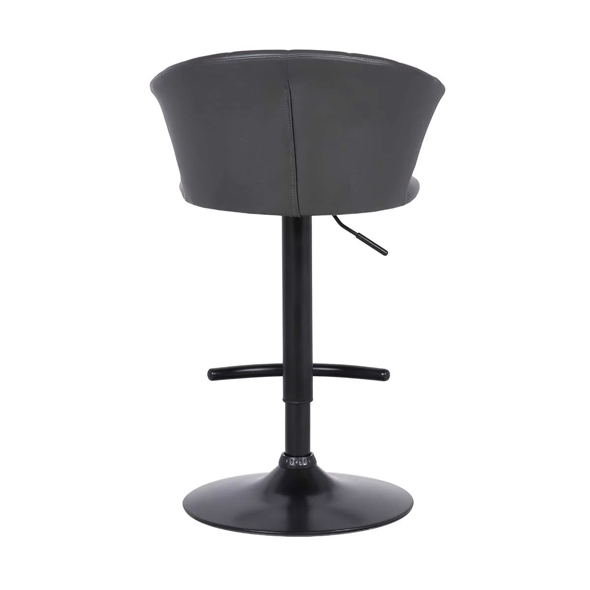Raquel Adjustable Modern Gray Faux Leather Bar Stool By Armen Living - Image 5