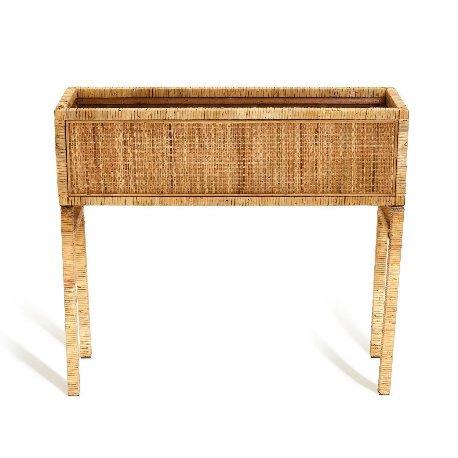 Rattan Table Planter By Two's Company - Image 2
