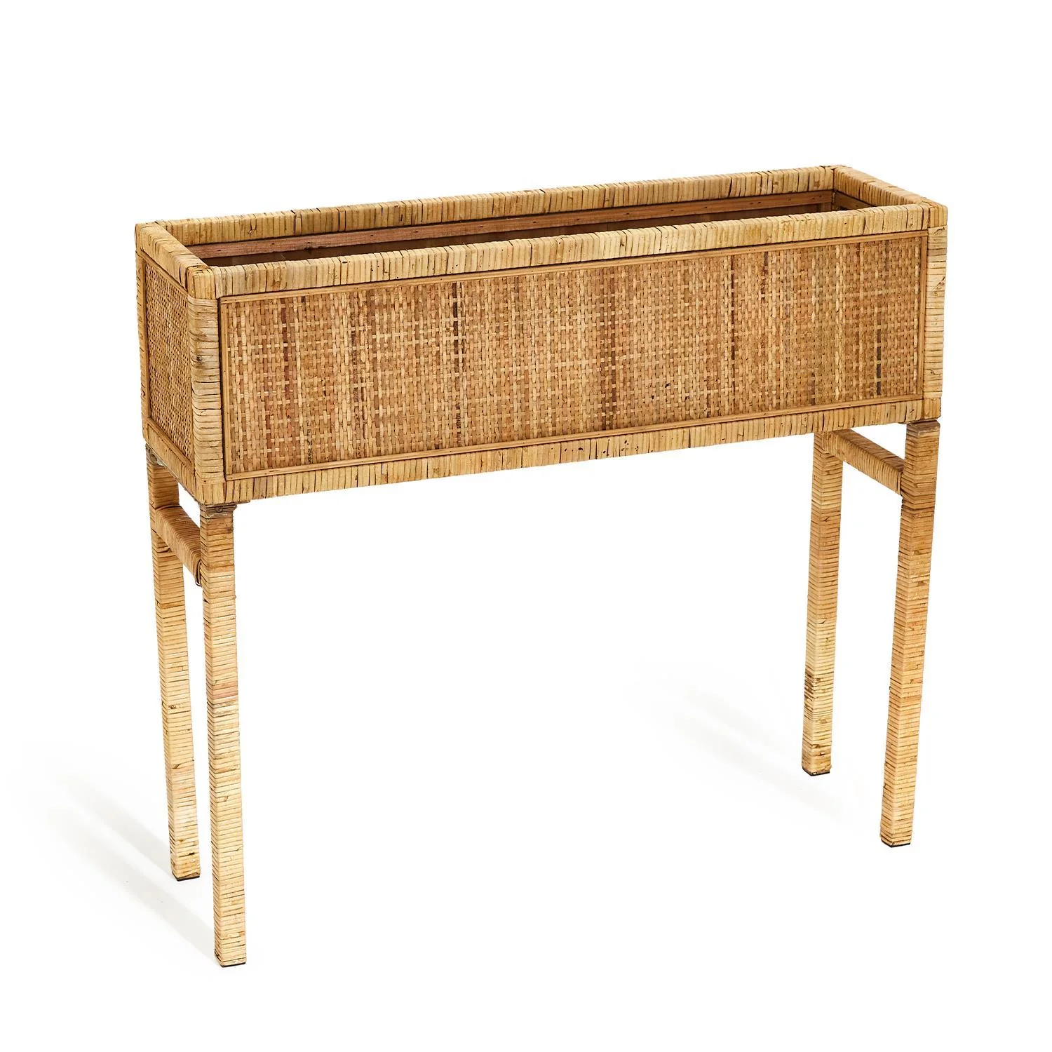 Rattan Table Planter By Two's Company - Image 3