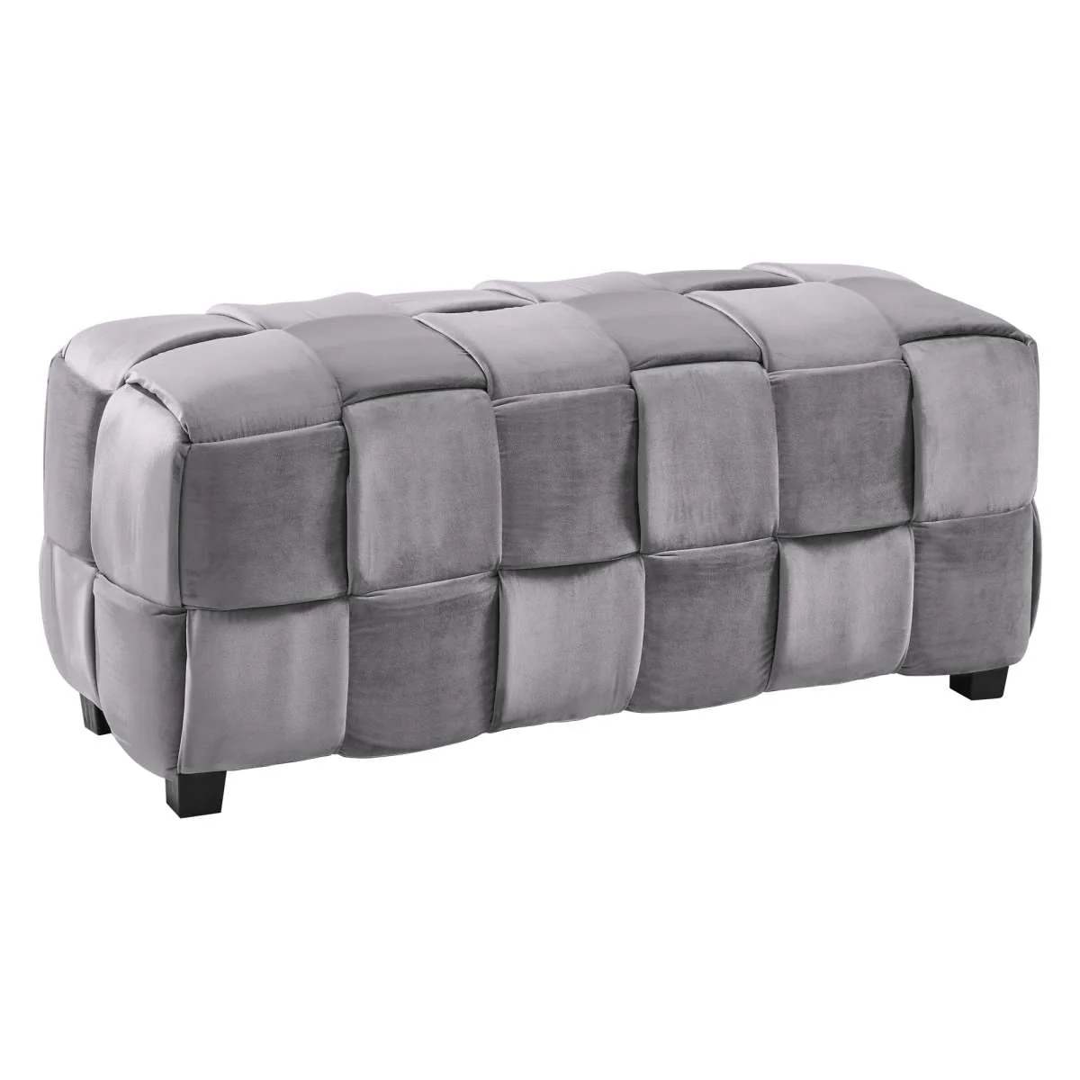Raven Contemporary Long Ottoman in Gray Velvet By Armen Living - Image 2