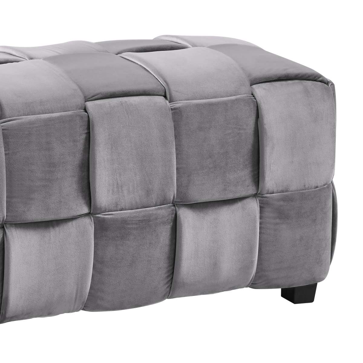 Raven Contemporary Long Ottoman in Gray Velvet By Armen Living - Image 3