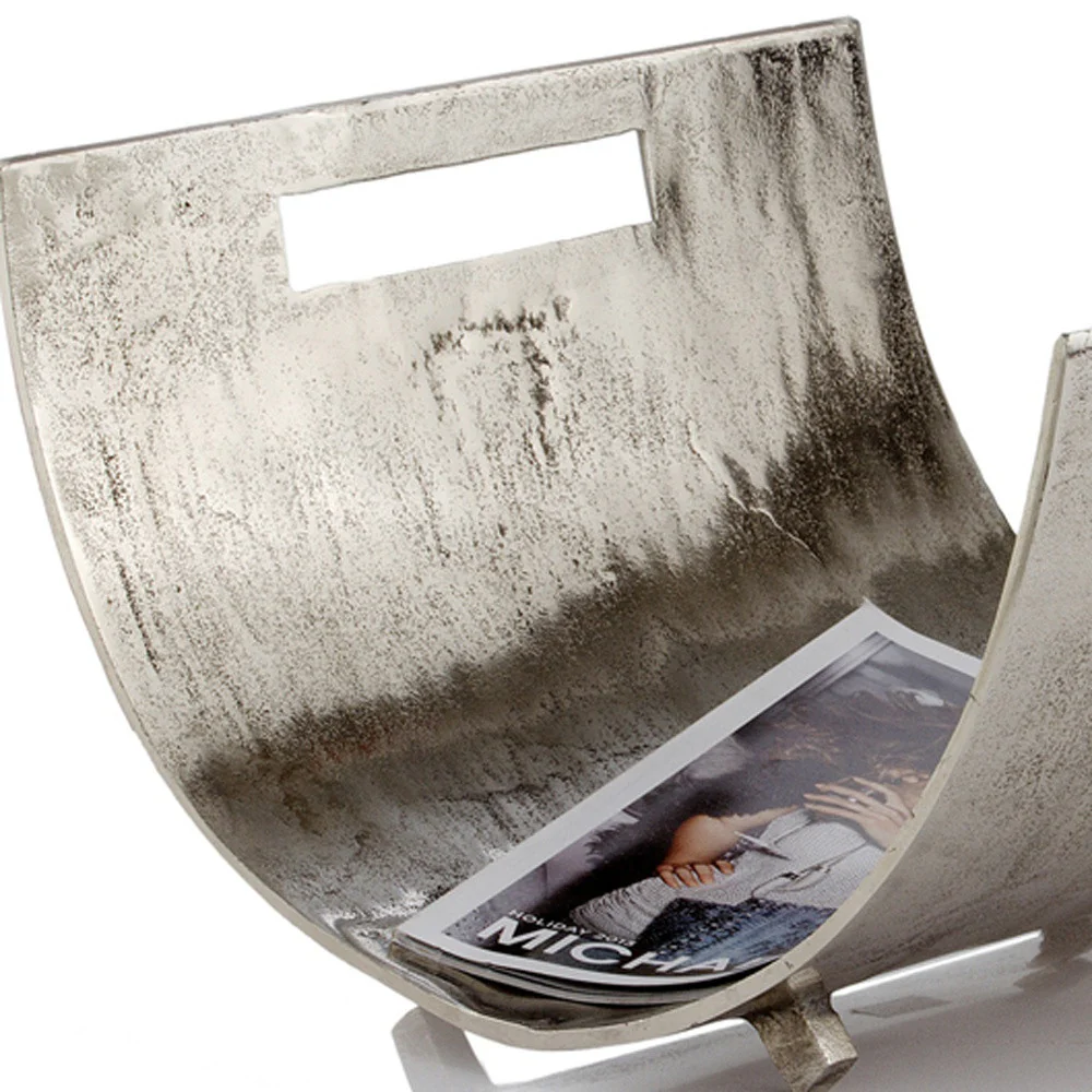 Raw Silver Magazine Basket By Homeroots - Image 4
