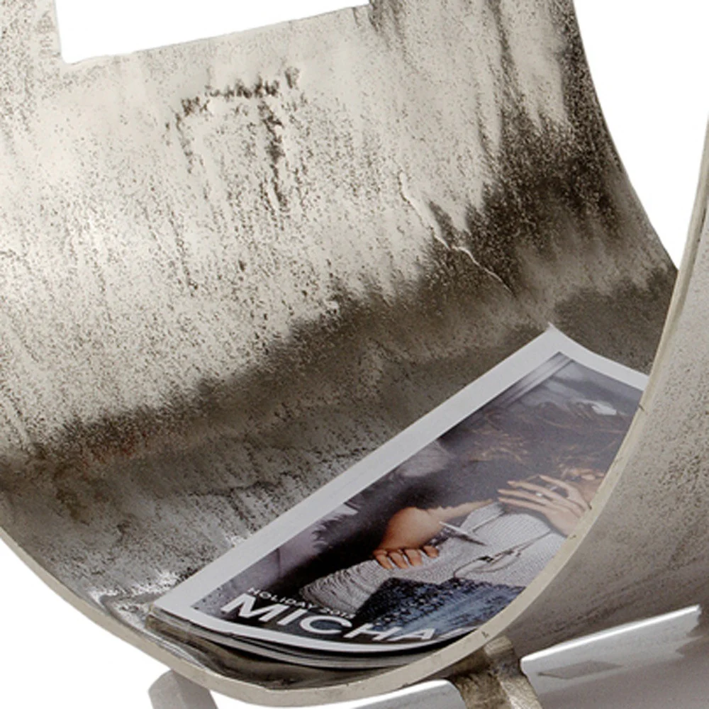 Raw Silver Magazine Basket By Homeroots - Image 5