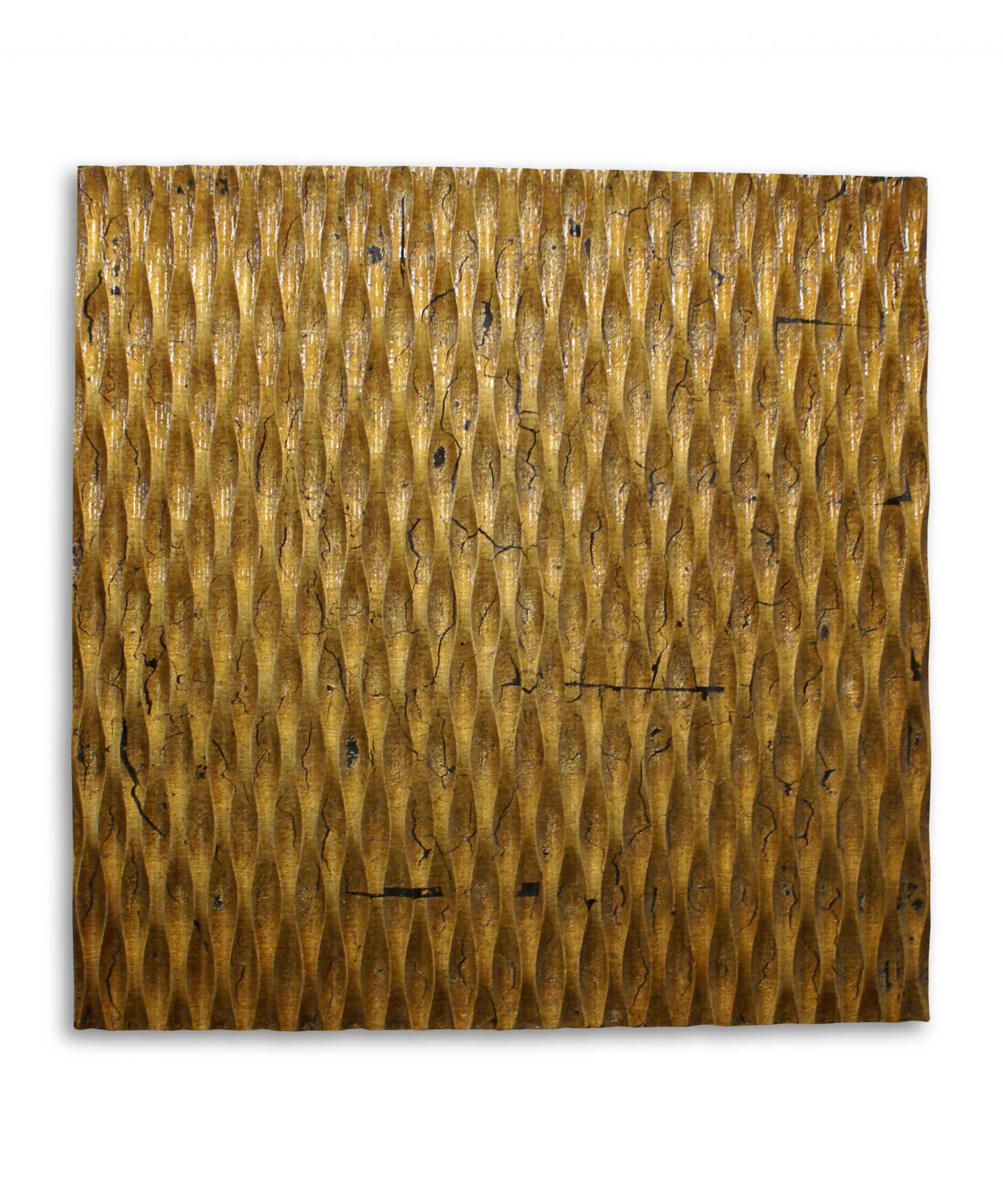 Raw Wood Look Gold Finish Square Wall Art By Homeroots - Image 2