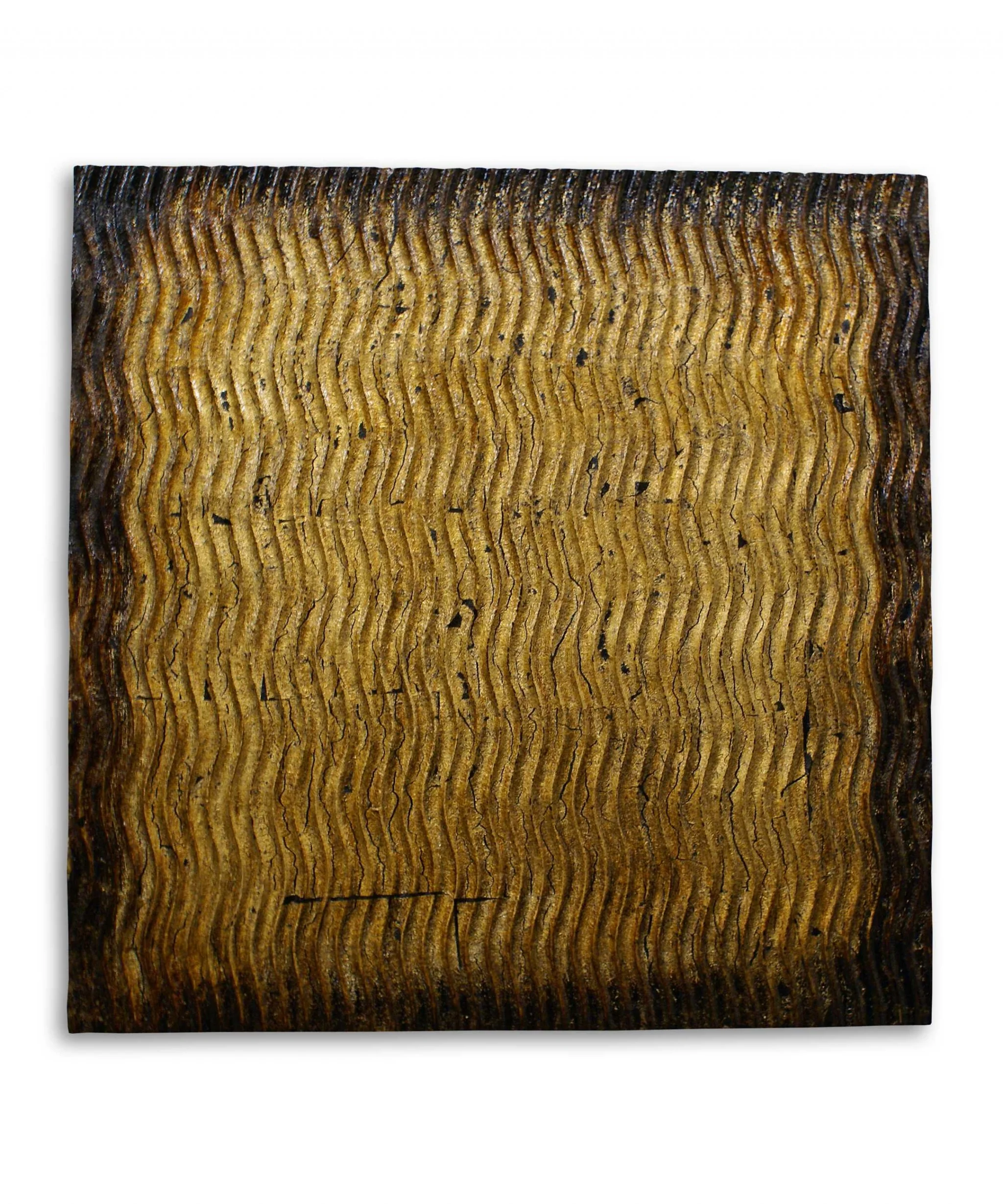 Raw Wood Look Gold Finish Square Wall Art Medium By Homeroots - Image 2