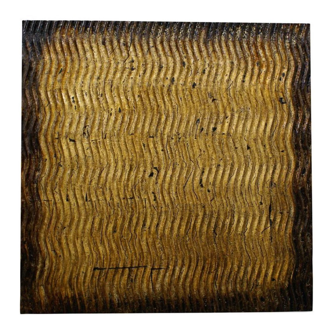Raw Wood Look Gold Finish Square Wall Art Medium By Homeroots - Image 3