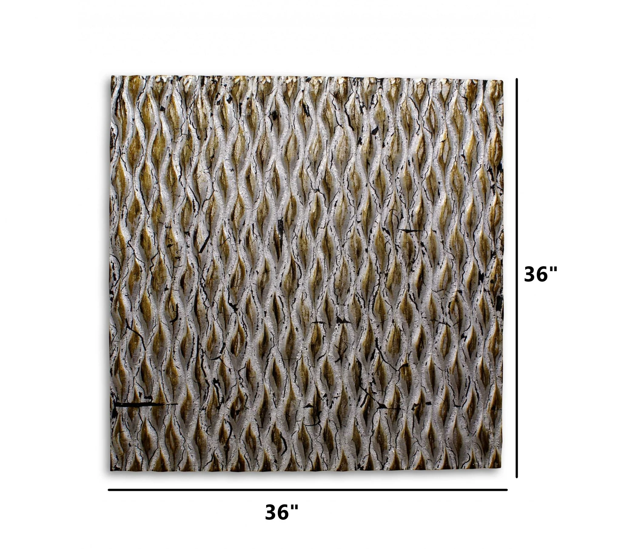 Raw Wood Look Silver Finish Square Wall Art By Homeroots - Image 4