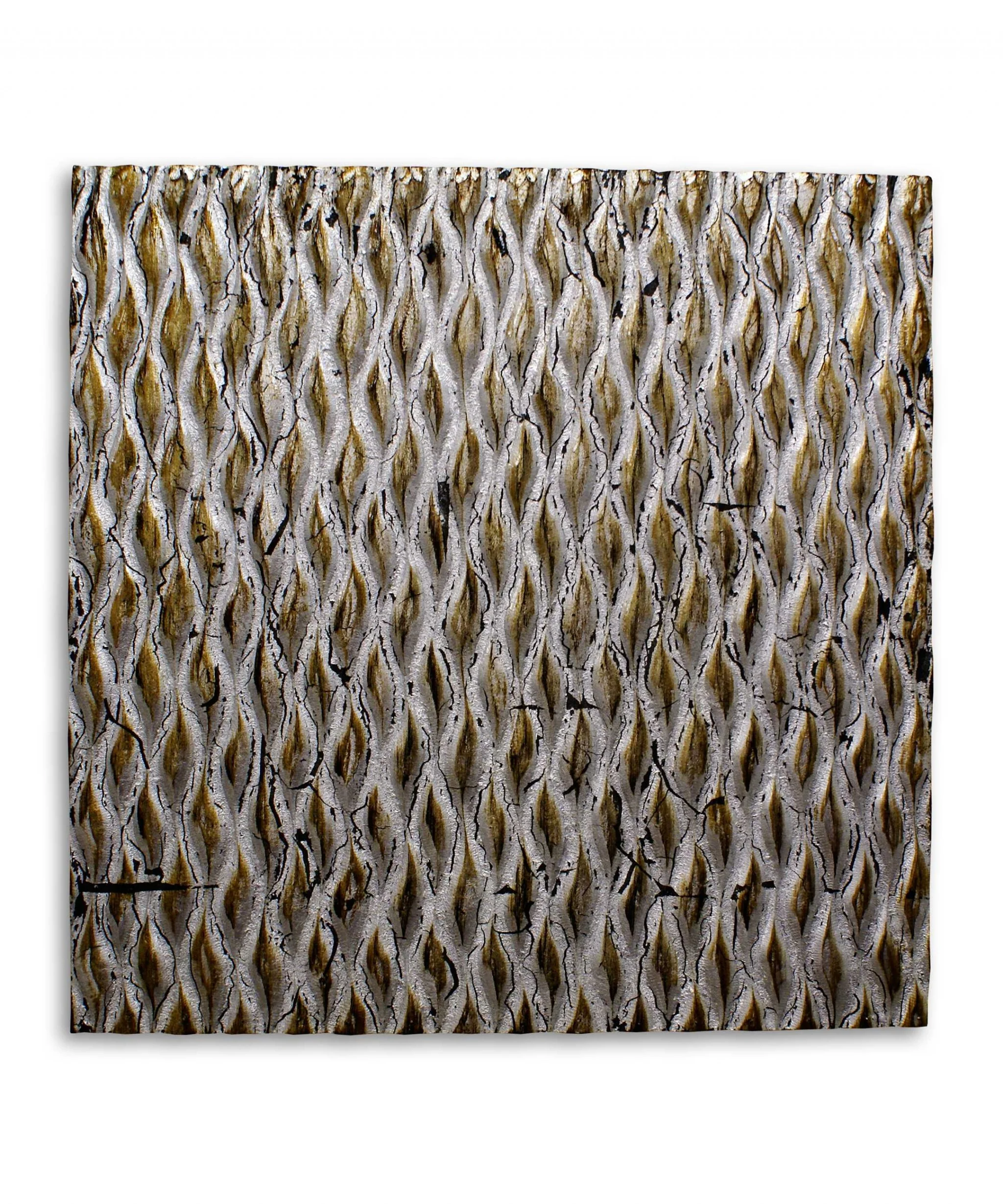 Raw Wood Look Silver Finish Square Wall Art Medium By Homeroots - Image 2