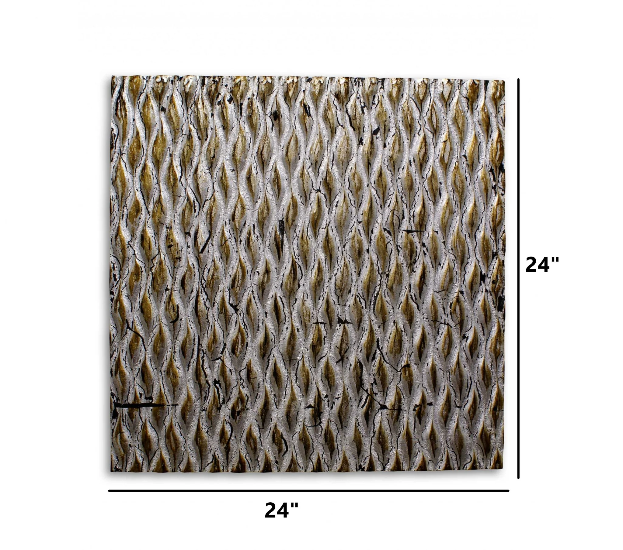 Raw Wood Look Silver Finish Square Wall Art Medium By Homeroots - Image 4
