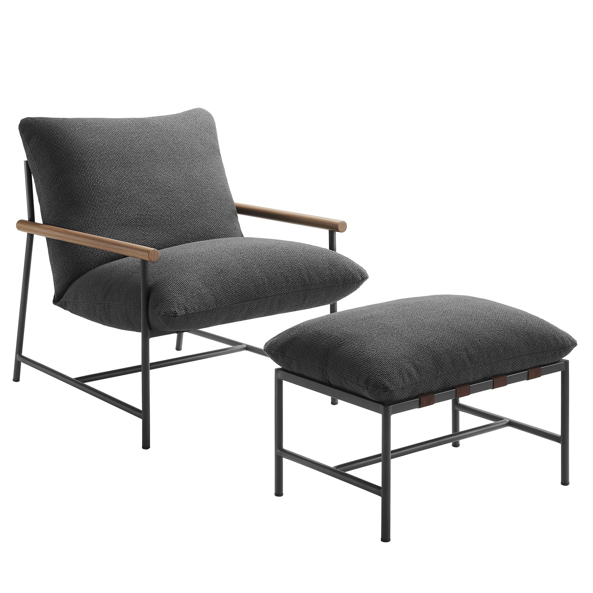 Raya Outdoor Patio Boucle Lounge Chair and Ottoman by Modway - Image 2