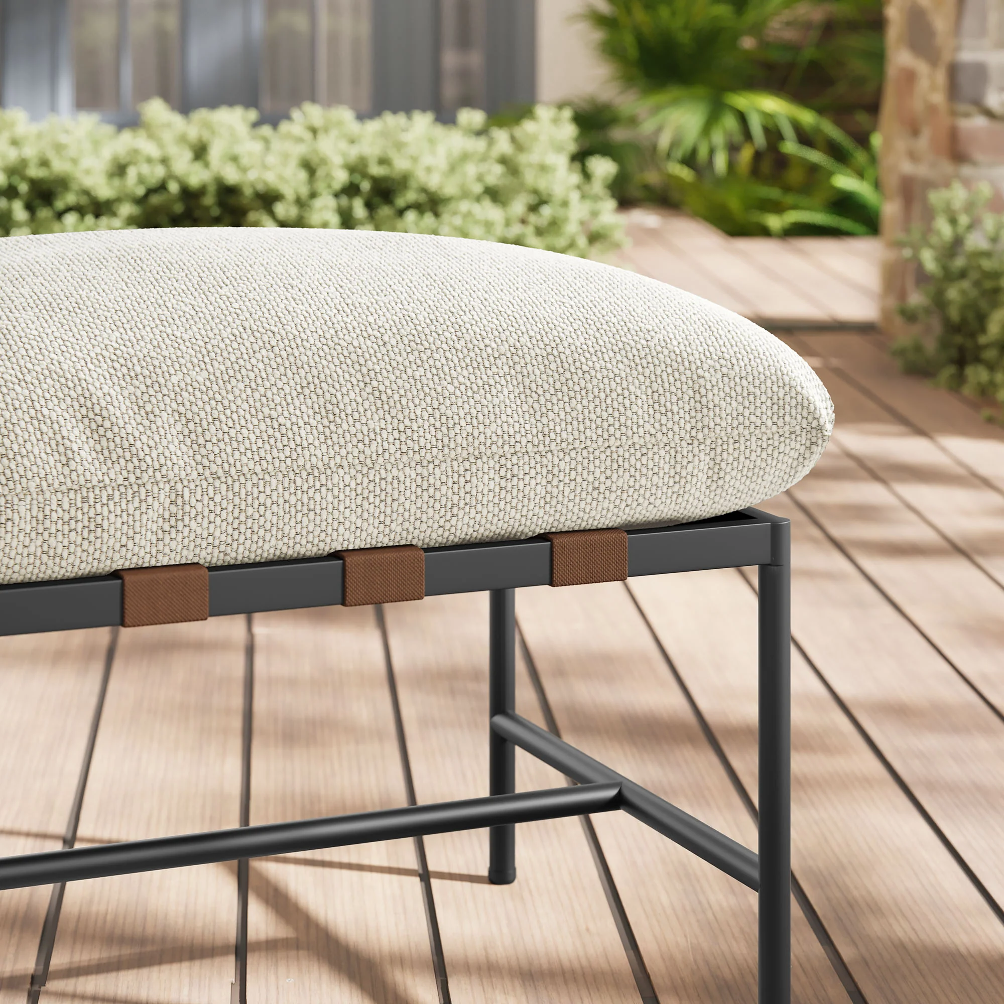 Raya Outdoor Patio Boucle Ottoman by Modway - Image 13