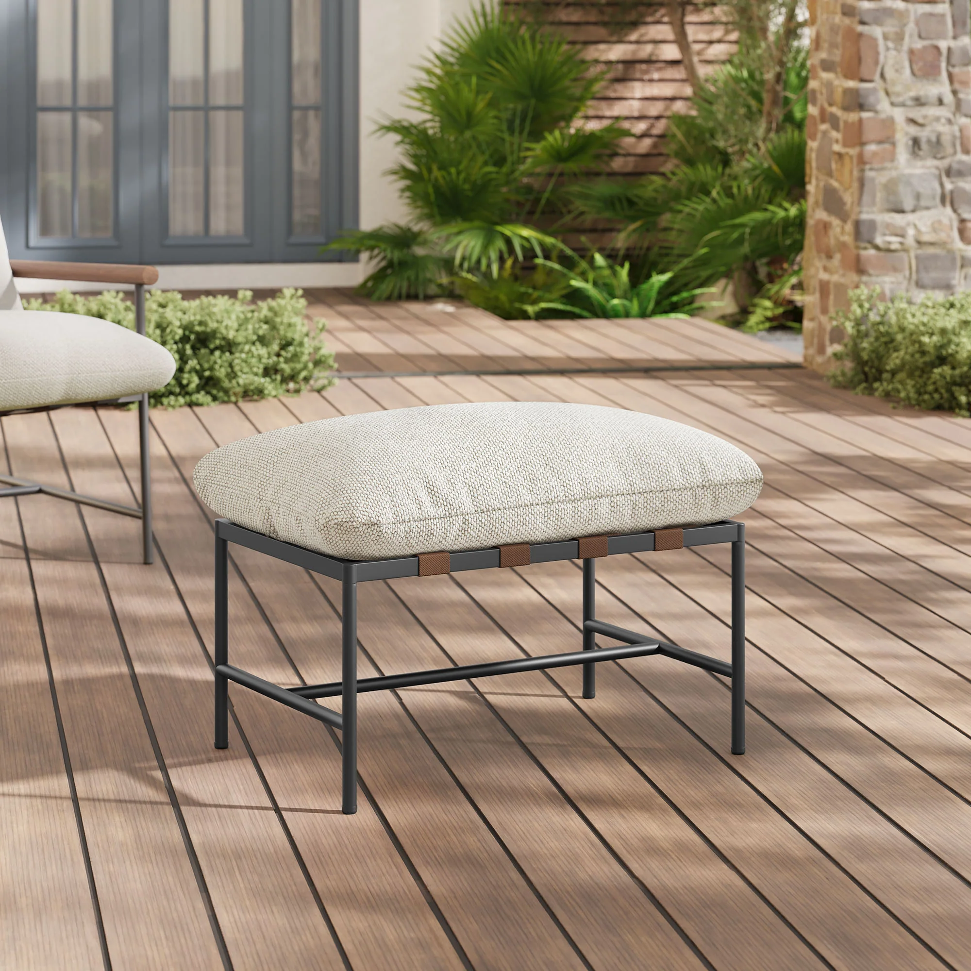 Raya Outdoor Patio Boucle Ottoman by Modway - Image 14