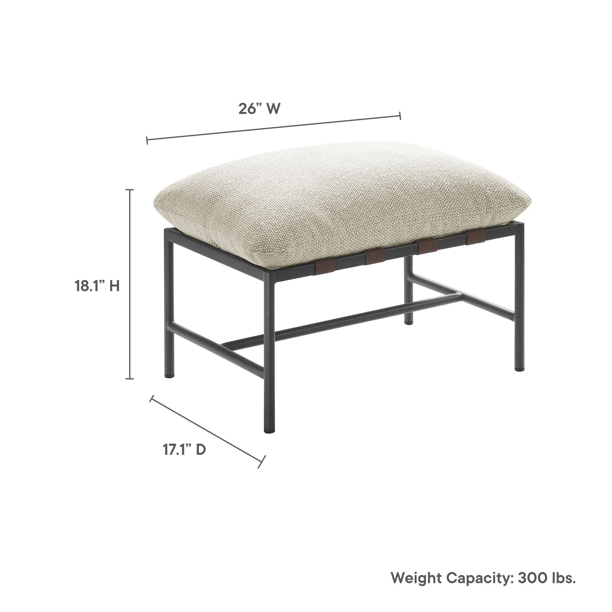 Raya Outdoor Patio Boucle Ottoman by Modway - Image 16