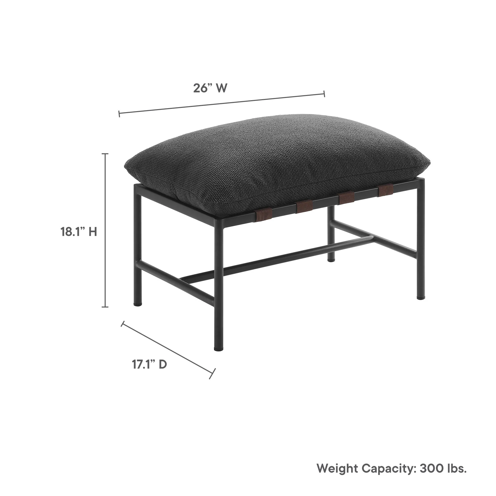 Raya Outdoor Patio Boucle Ottoman by Modway - Image 8