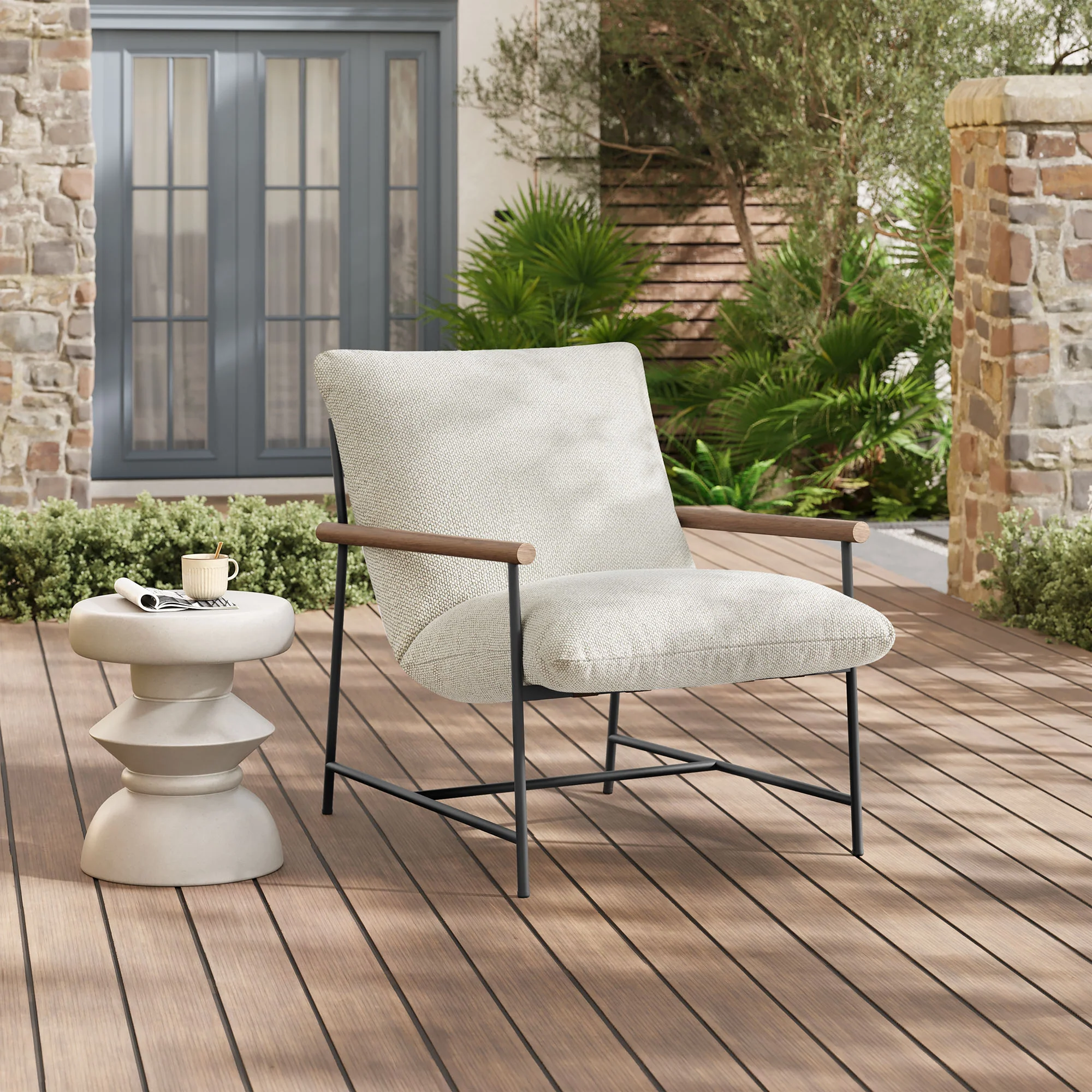 Raya Outdoor Patio Boucle Sling Lounge Chair by Modway - Image 16