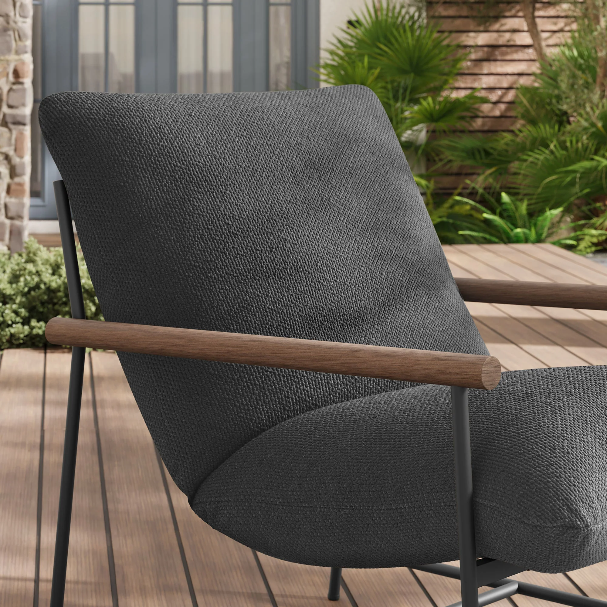 Raya Outdoor Patio Boucle Sling Lounge Chair by Modway - Image 7