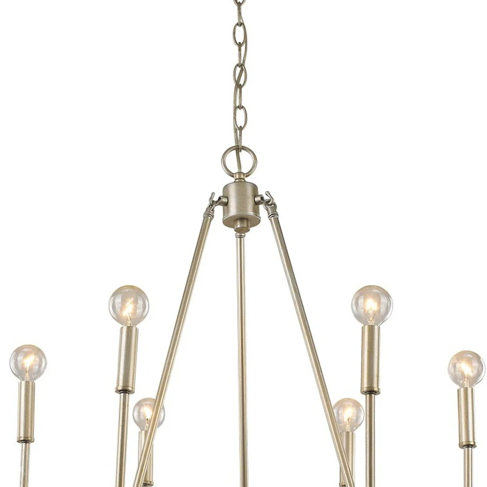 Reagan 6-Light Washed Gold Chandelier By Homeroots - Image 3