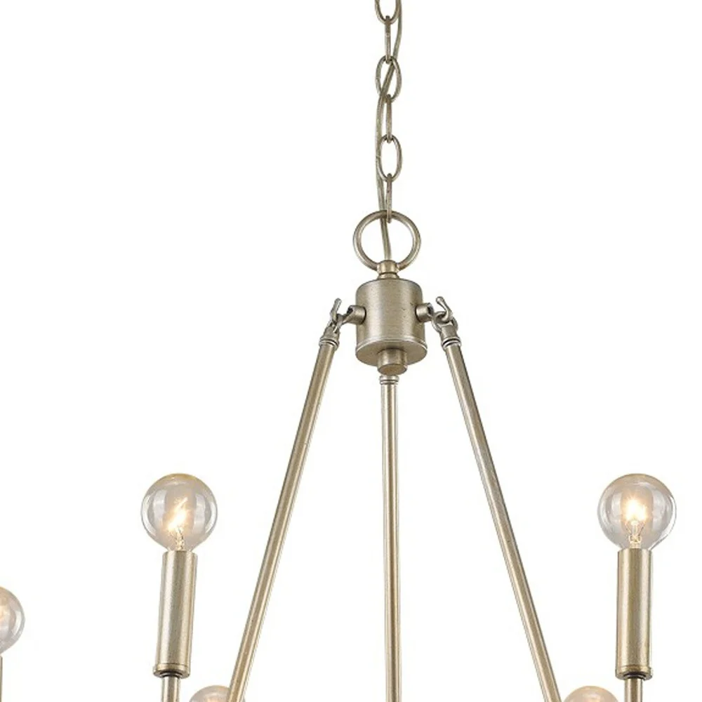 Reagan 6-Light Washed Gold Chandelier By Homeroots - Image 4