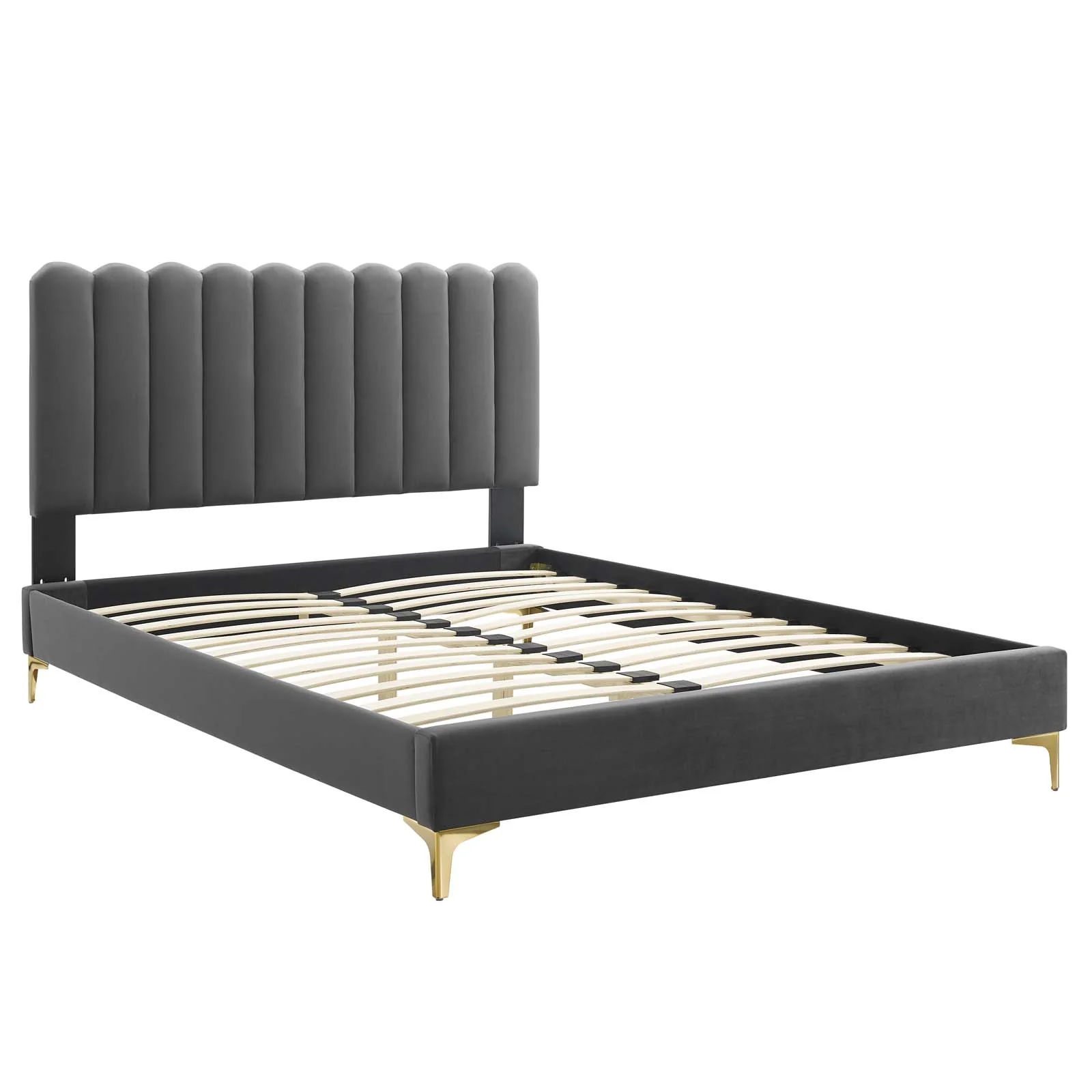 Reagan King Performance Velvet Platform Bed By Modway - MOD-7076 - Image 10