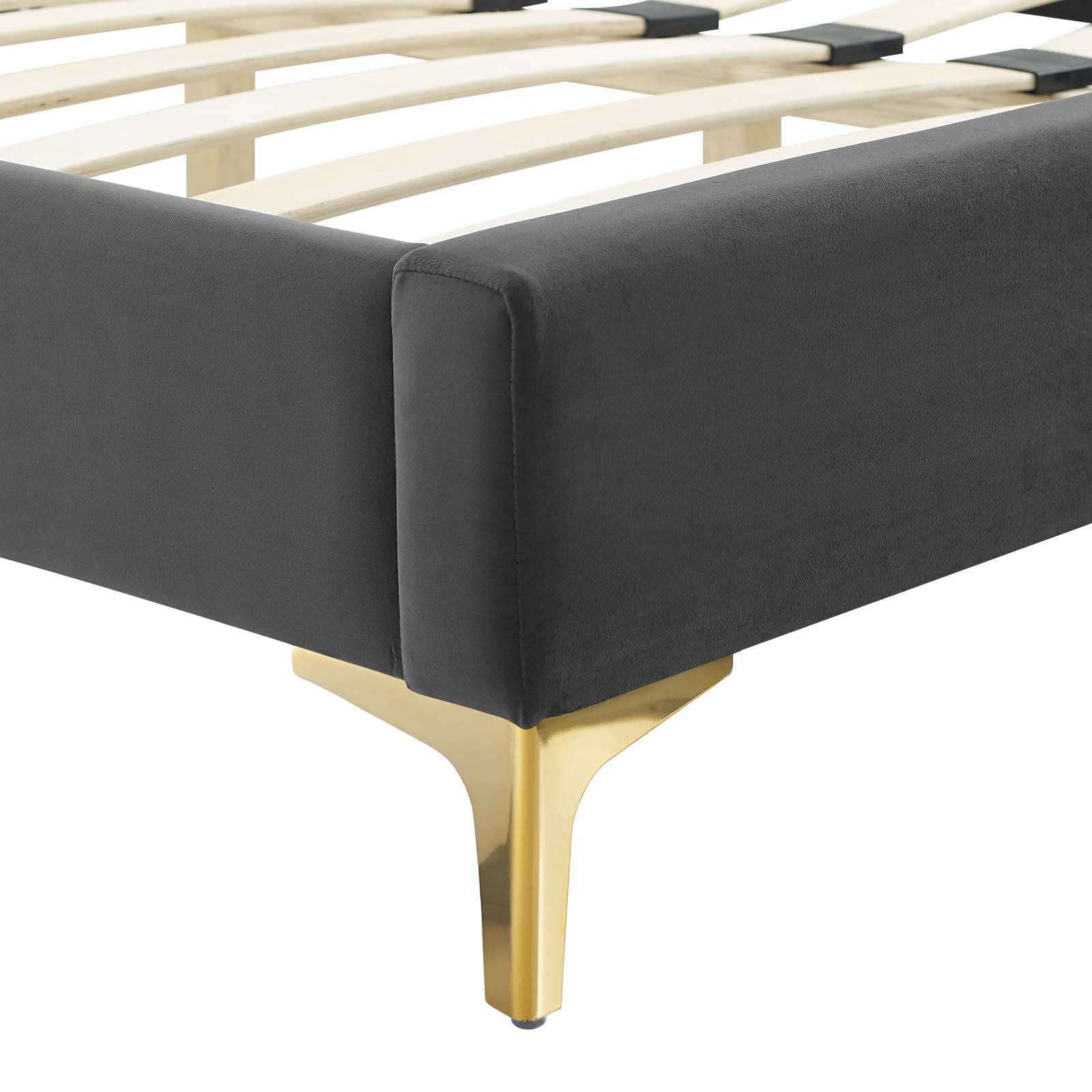 Reagan King Performance Velvet Platform Bed By Modway - MOD-7076 - Image 13