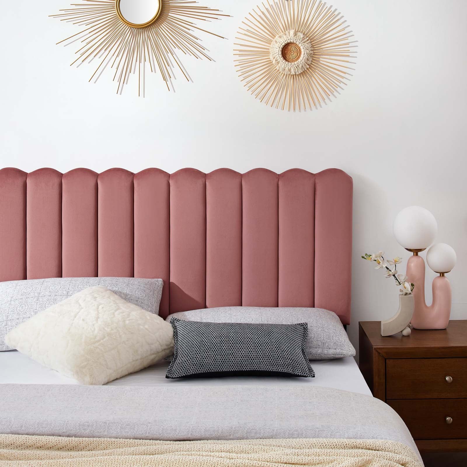 Reagan King Performance Velvet Platform Bed By Modway - MOD-7076 - Image 24
