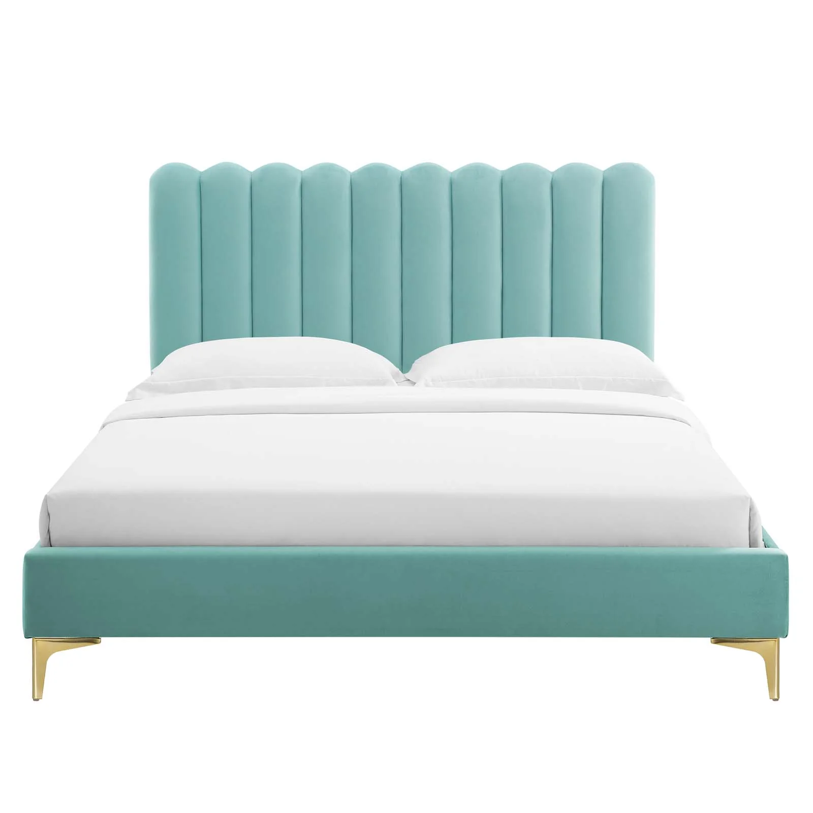 Reagan King Performance Velvet Platform Bed By Modway - MOD-7076 - Image 60
