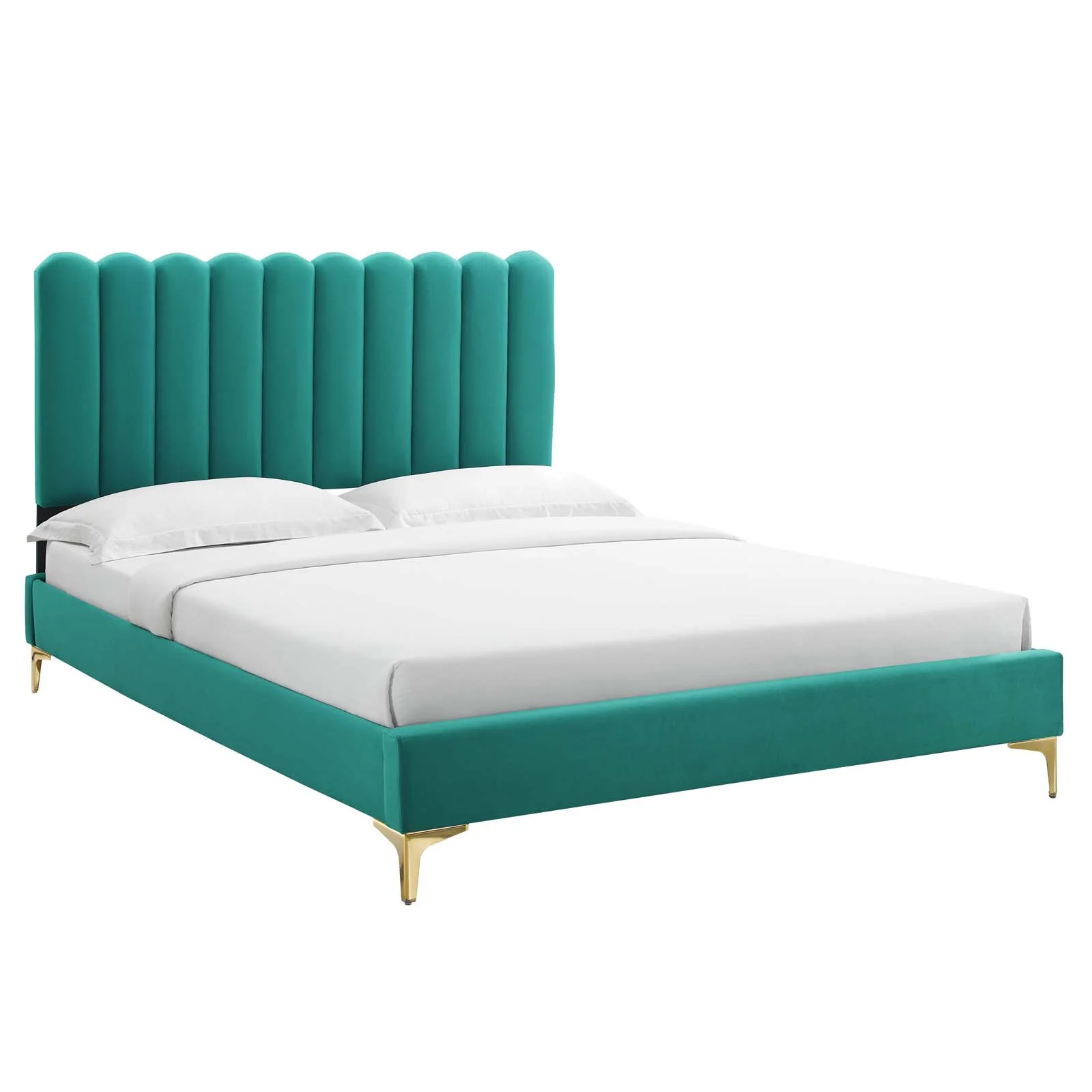 Reagan King Performance Velvet Platform Bed By Modway - MOD-7076 - Image 97