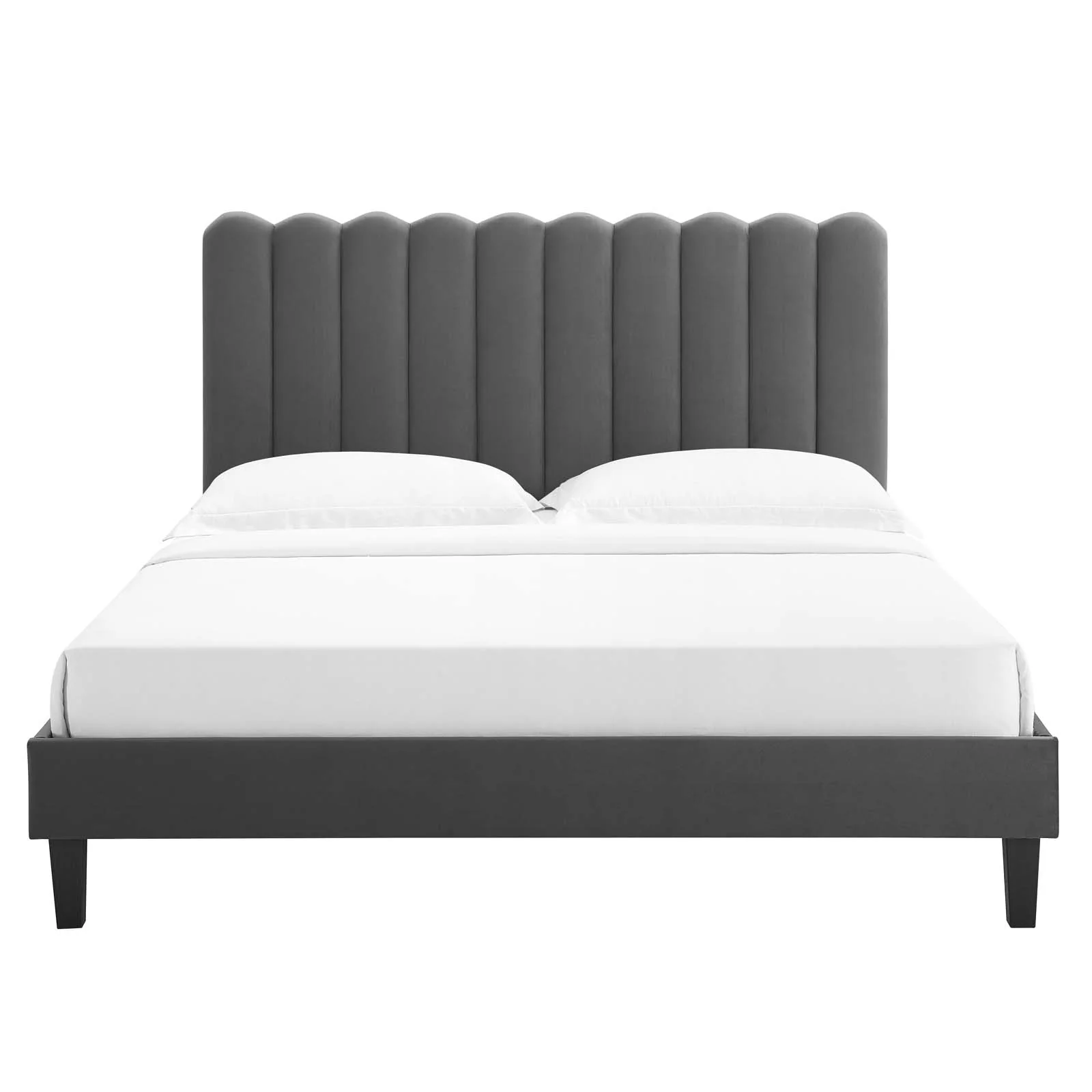 Reagan King Performance Velvet Platform Bed By Modway - MOD-7078 - Image 12
