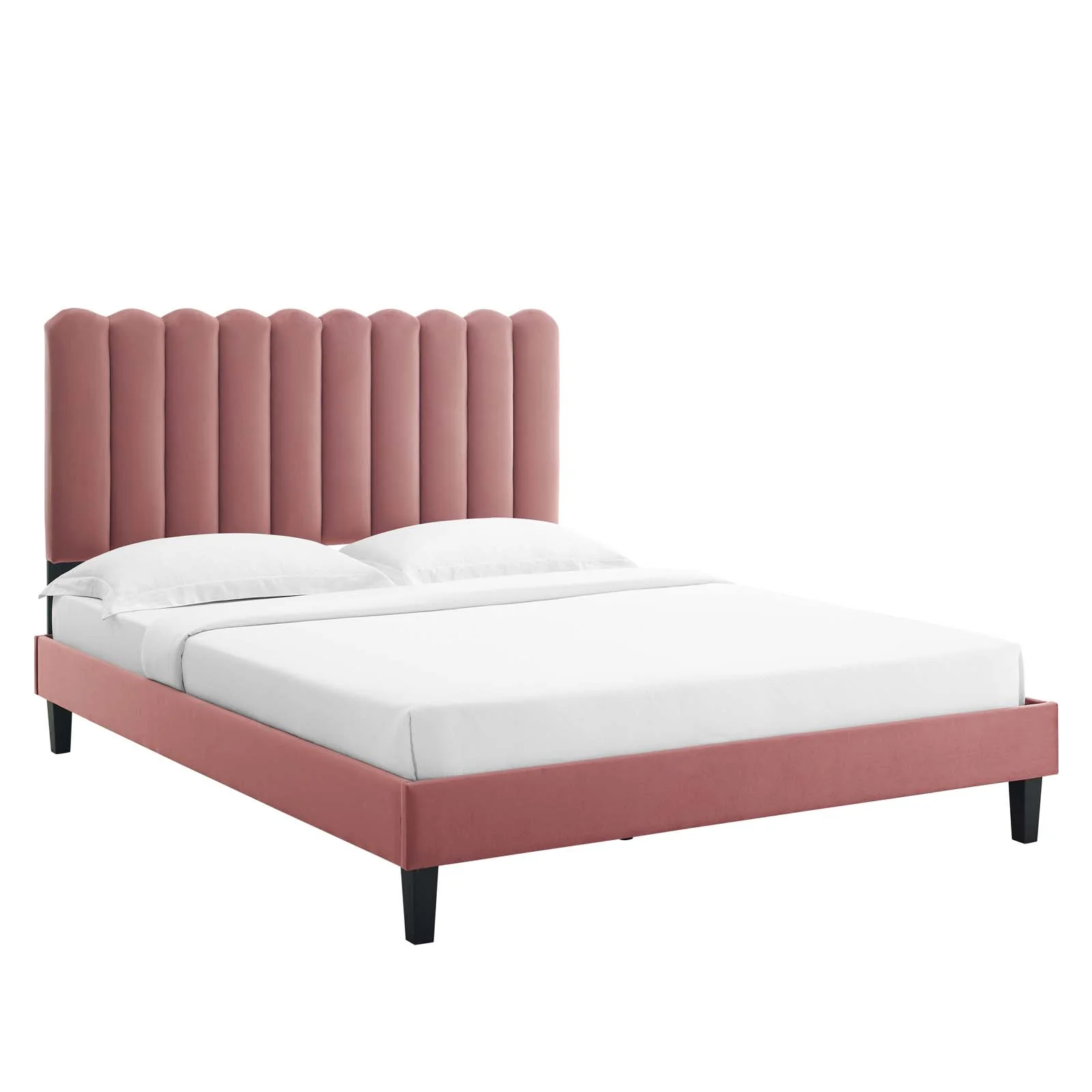 Reagan King Performance Velvet Platform Bed By Modway - MOD-7078 - Image 17