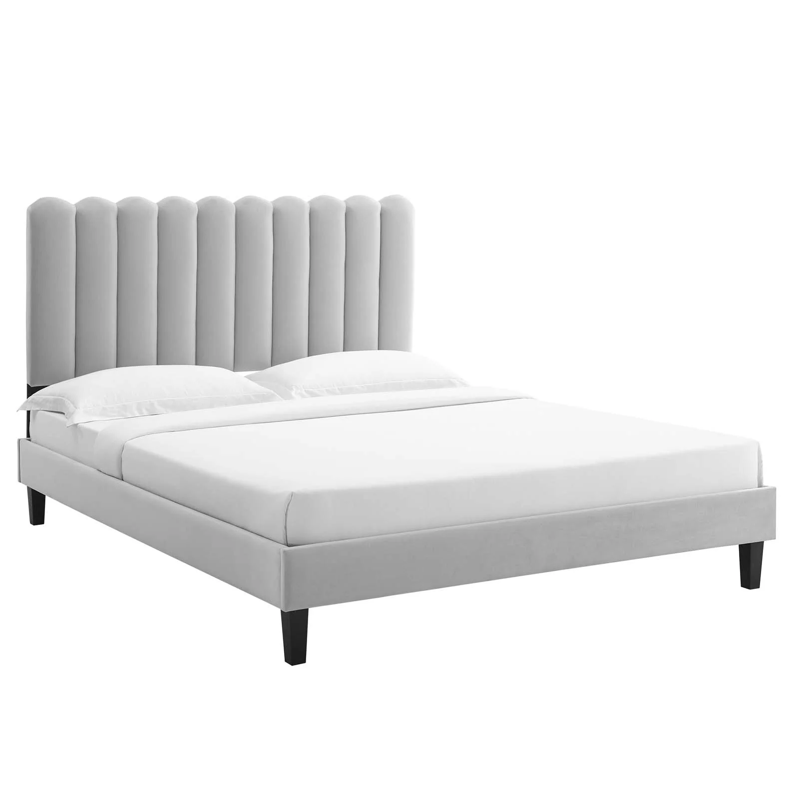 Reagan King Performance Velvet Platform Bed By Modway - MOD-7078 - Image 33