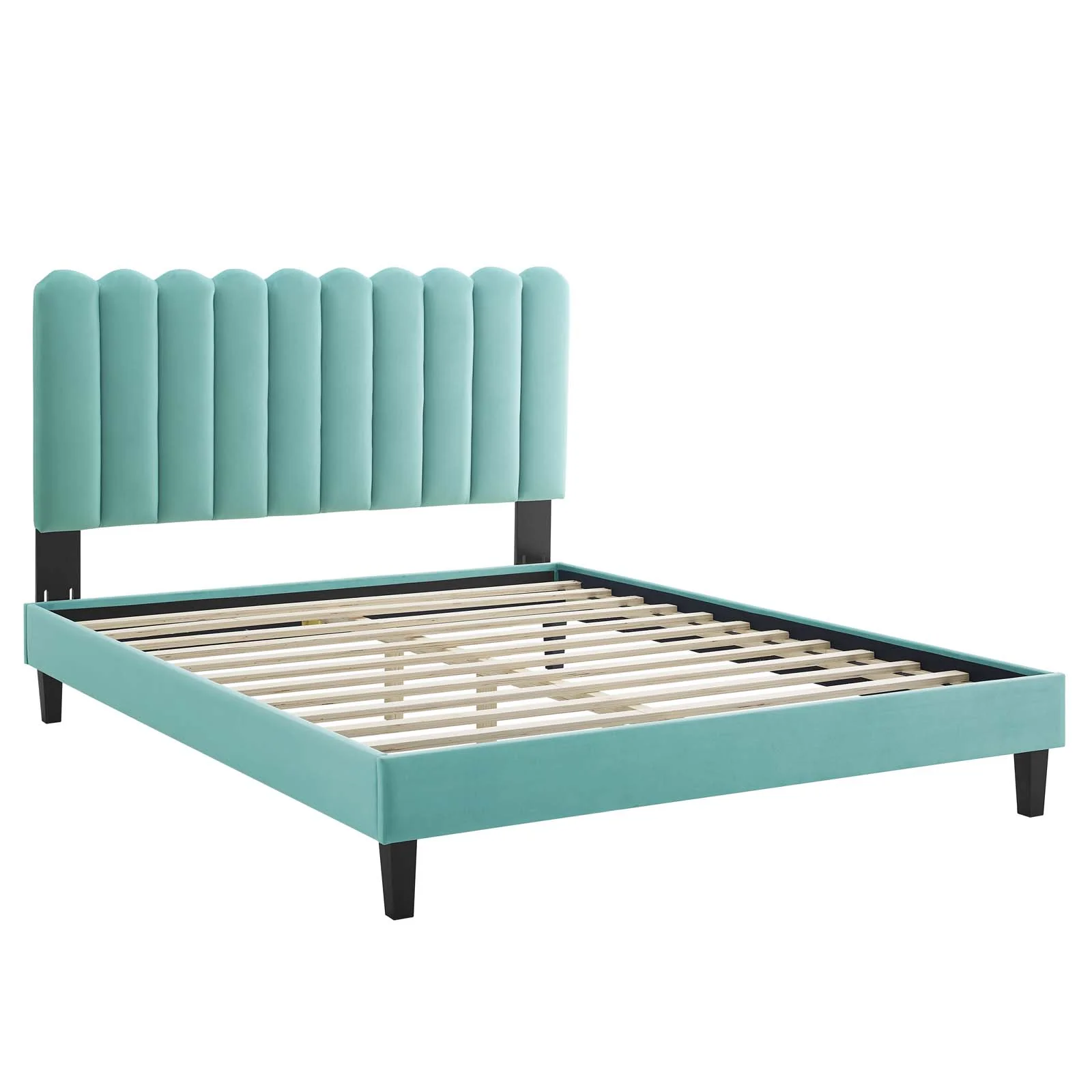 Reagan King Performance Velvet Platform Bed By Modway - MOD-7078 - Image 58