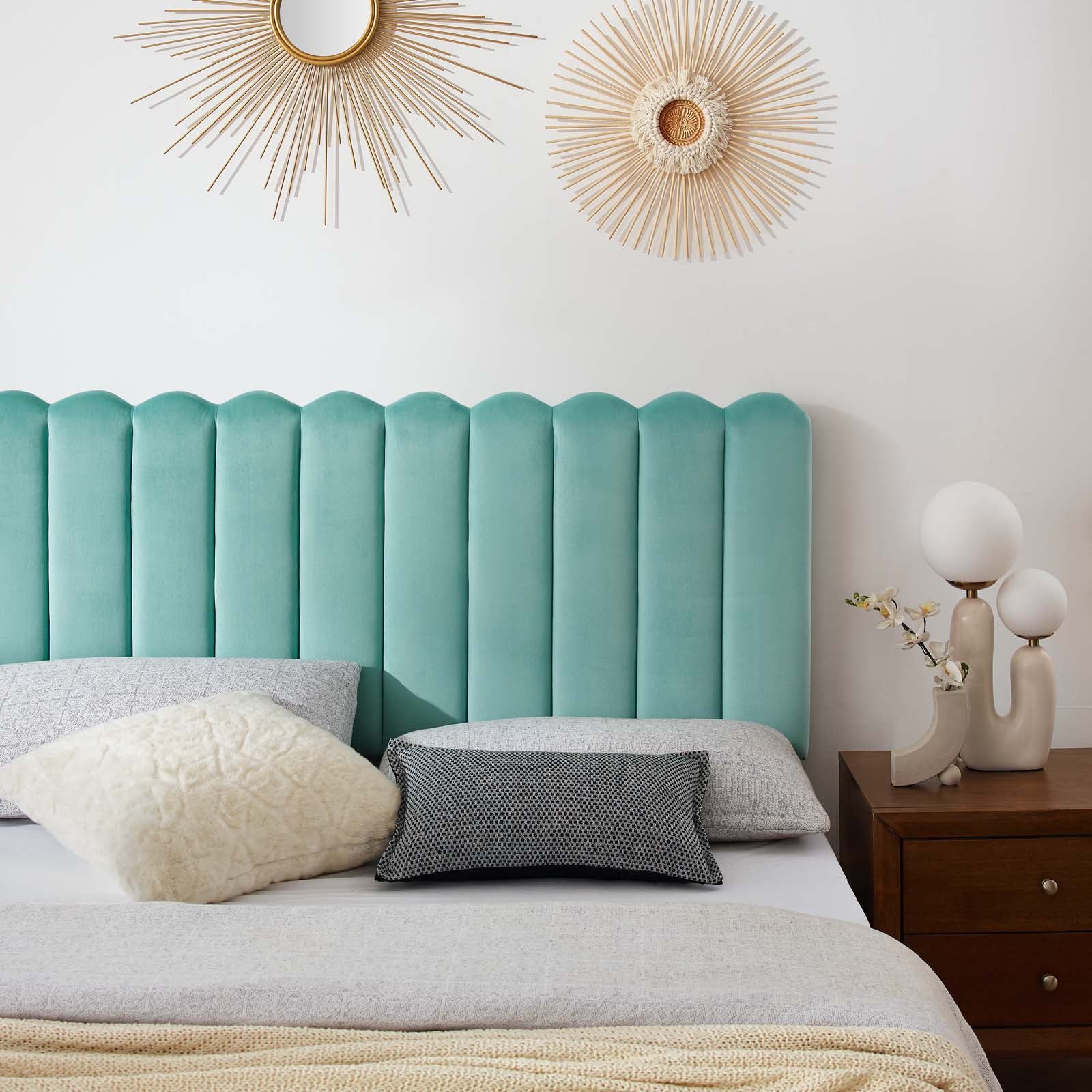 Reagan Queen Performance Velvet Platform Bed By Modway - MOD-6586 - Image 56