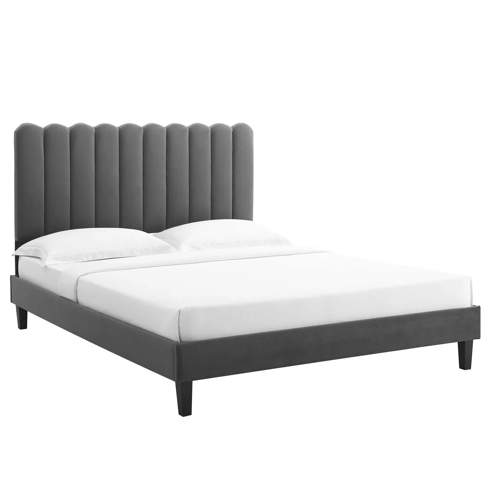 Reagan Queen Performance Velvet Platform Bed By Modway - MOD-6588 - Image 2