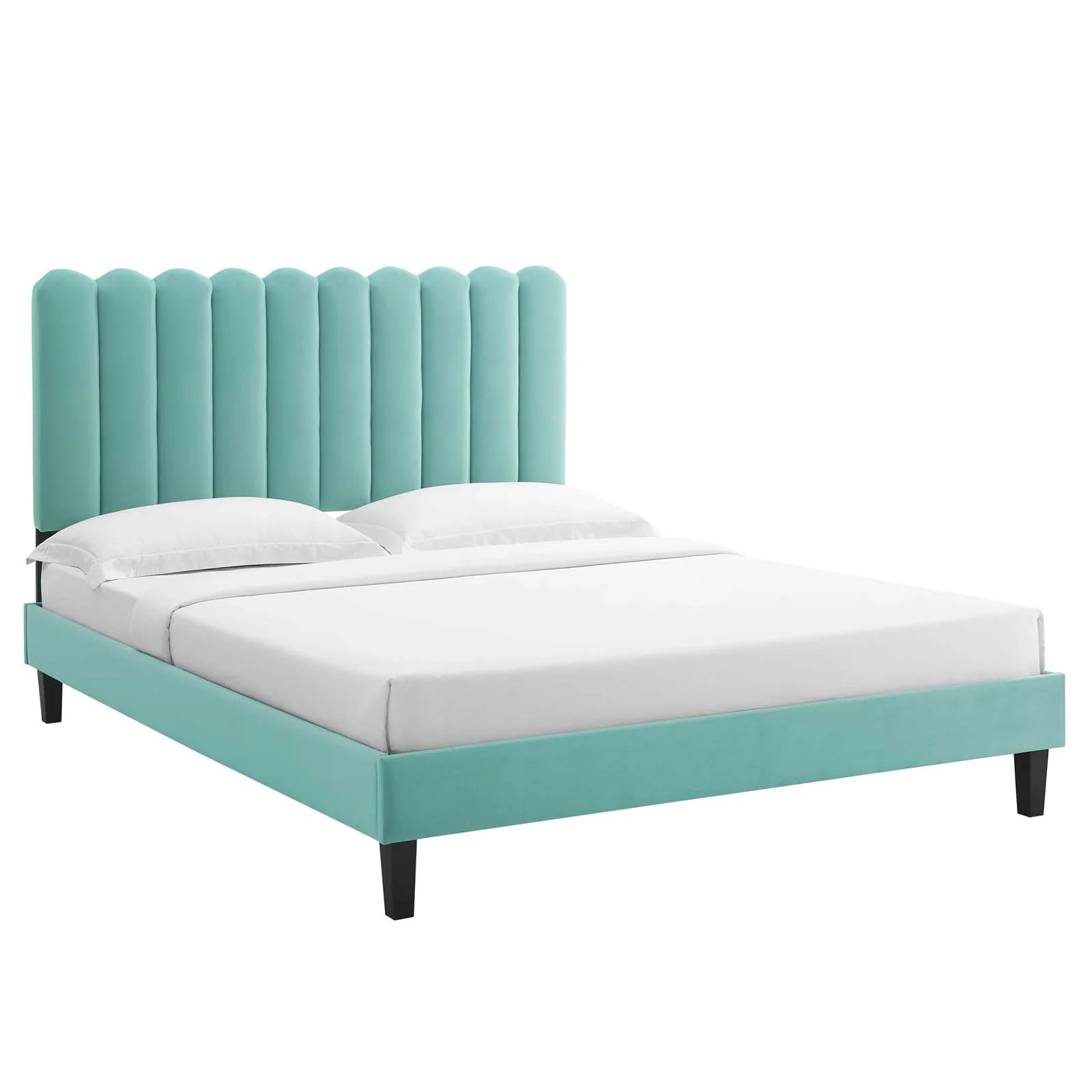 Reagan Queen Performance Velvet Platform Bed By Modway - MOD-6588 - Image 49