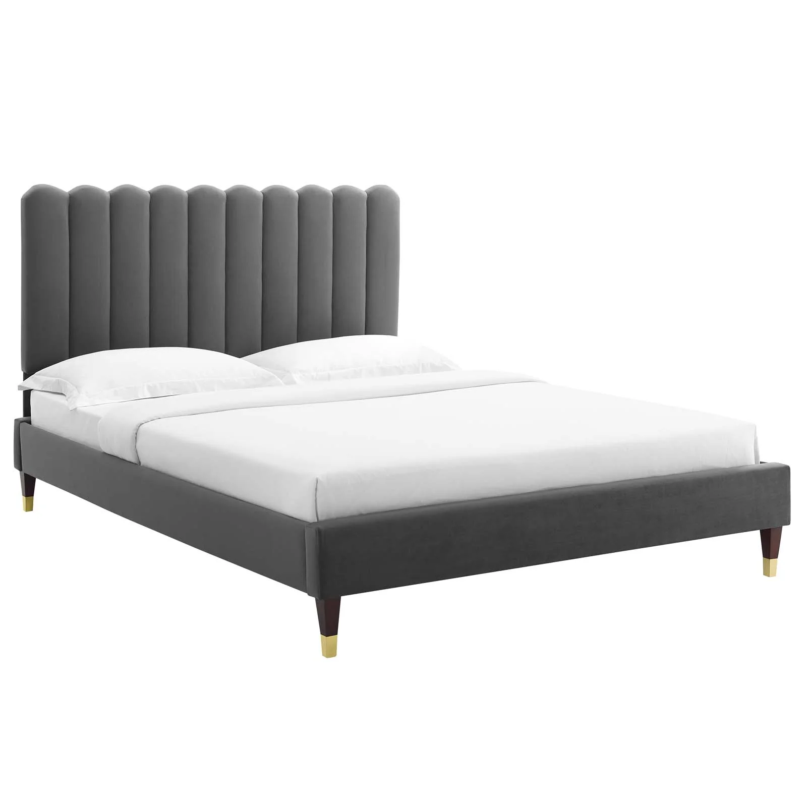 Reagan Twin Performance Velvet Platform Bed By Modway - MOD-6886 - Image 2