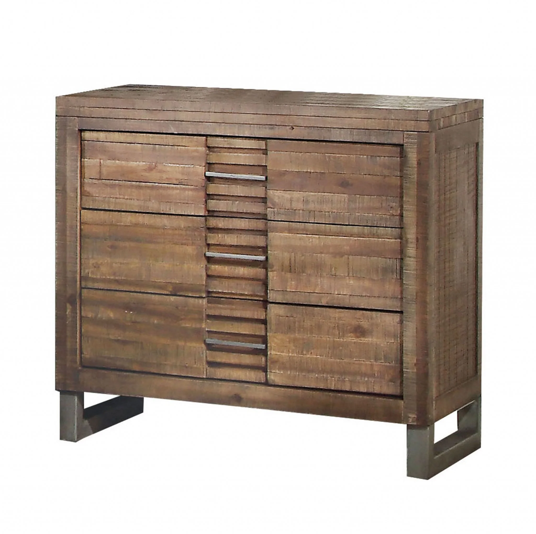 Reclaimed Oak 3 Drawer Nightstand By Homeroots - Image 2