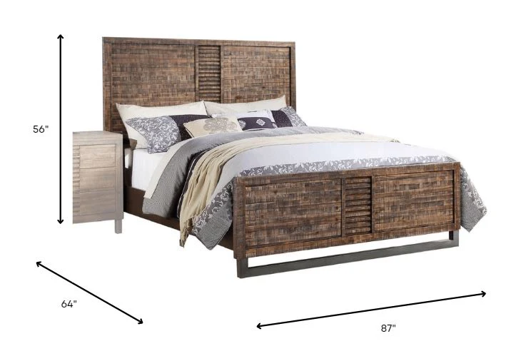 Reclaimed Oak Queen Bed By Homeroots - Image 3