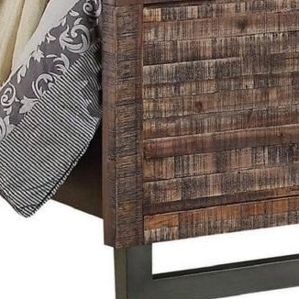 Reclaimed Oak Queen Bed By Homeroots - Image 5