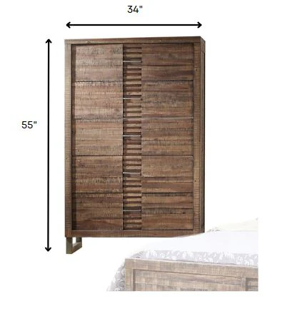 Reclaimed Oak Wood Chest By Homeroots - 286551 - Image 3