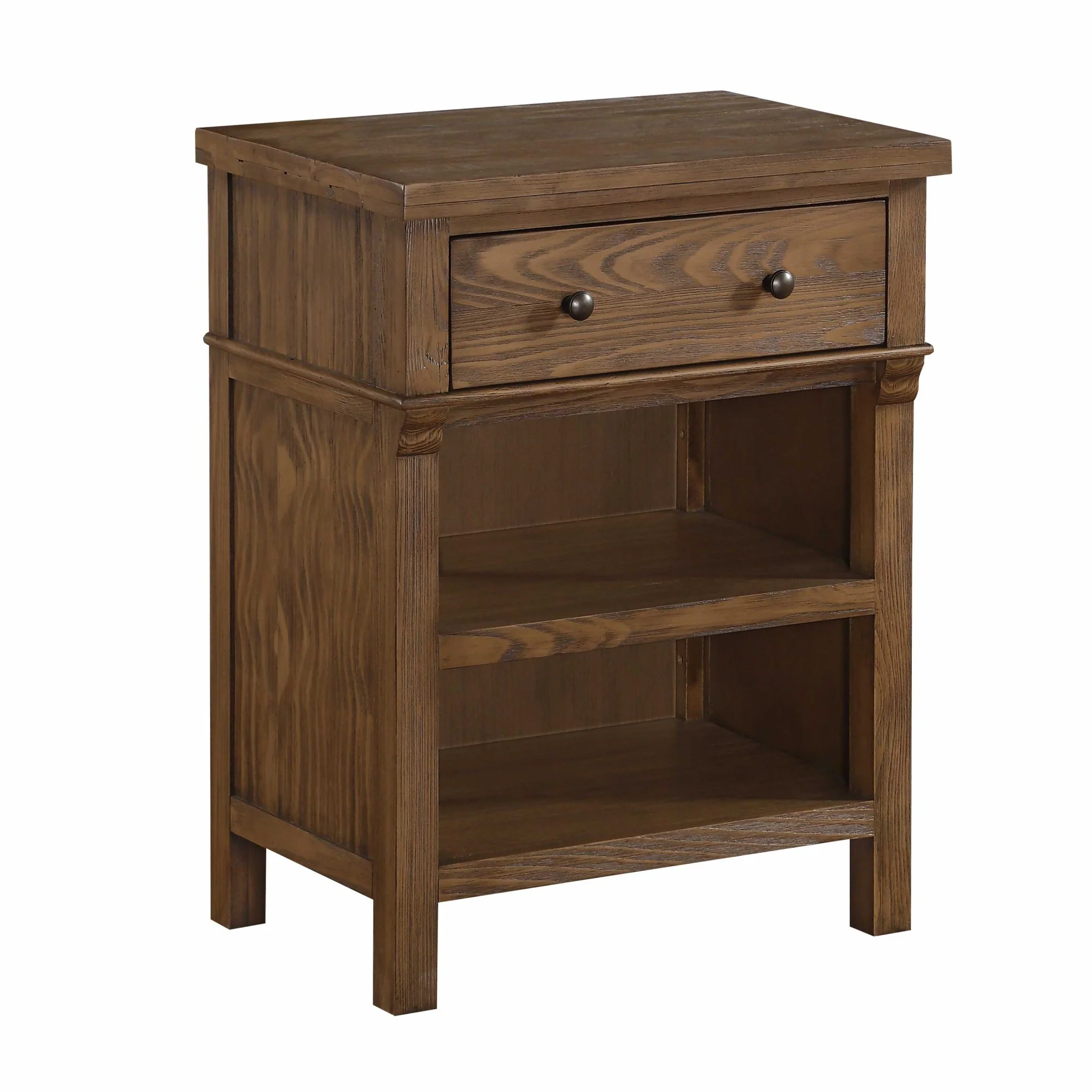 Reclaimed Oak Wood Nightstand By Homeroots - Image 2