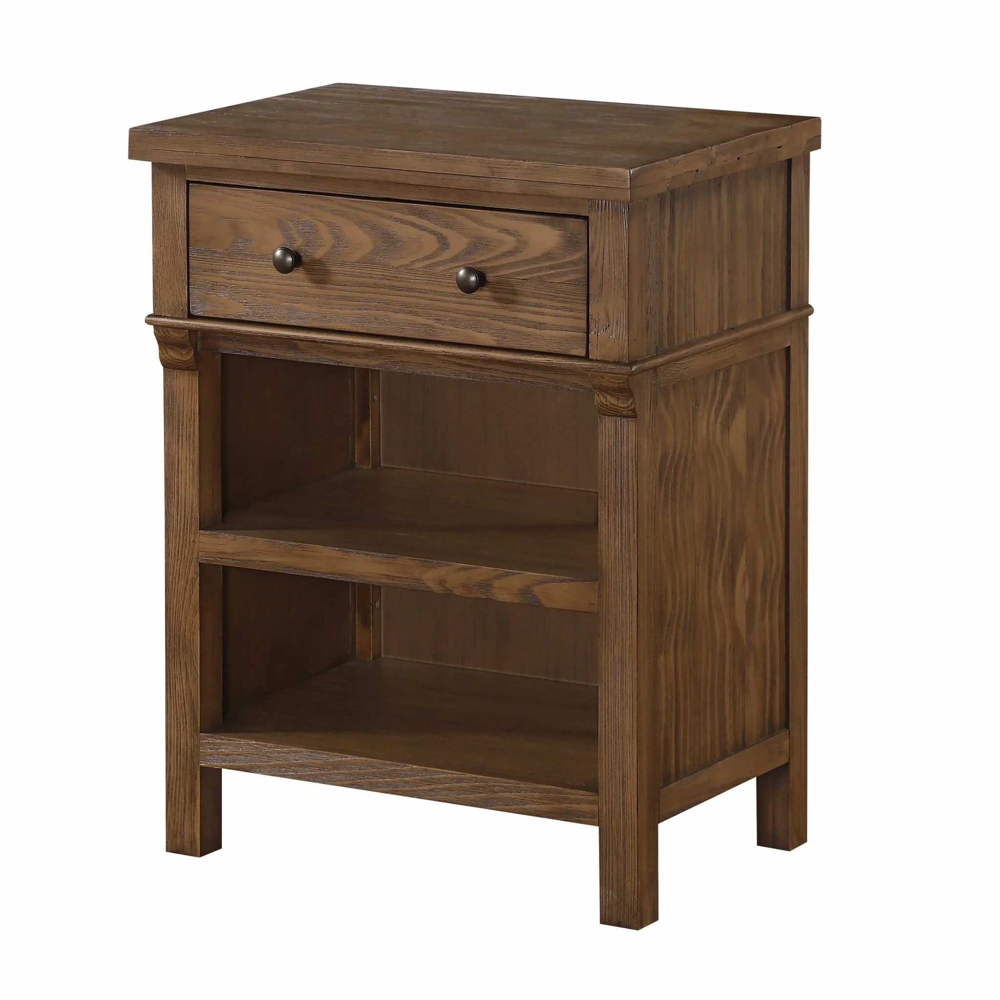 Reclaimed Oak Wood Nightstand By Homeroots - Image 3