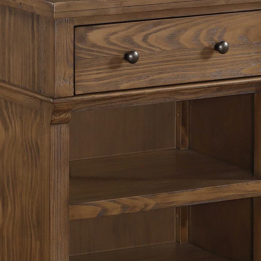 Reclaimed Oak Wood Nightstand By Homeroots - Image 5