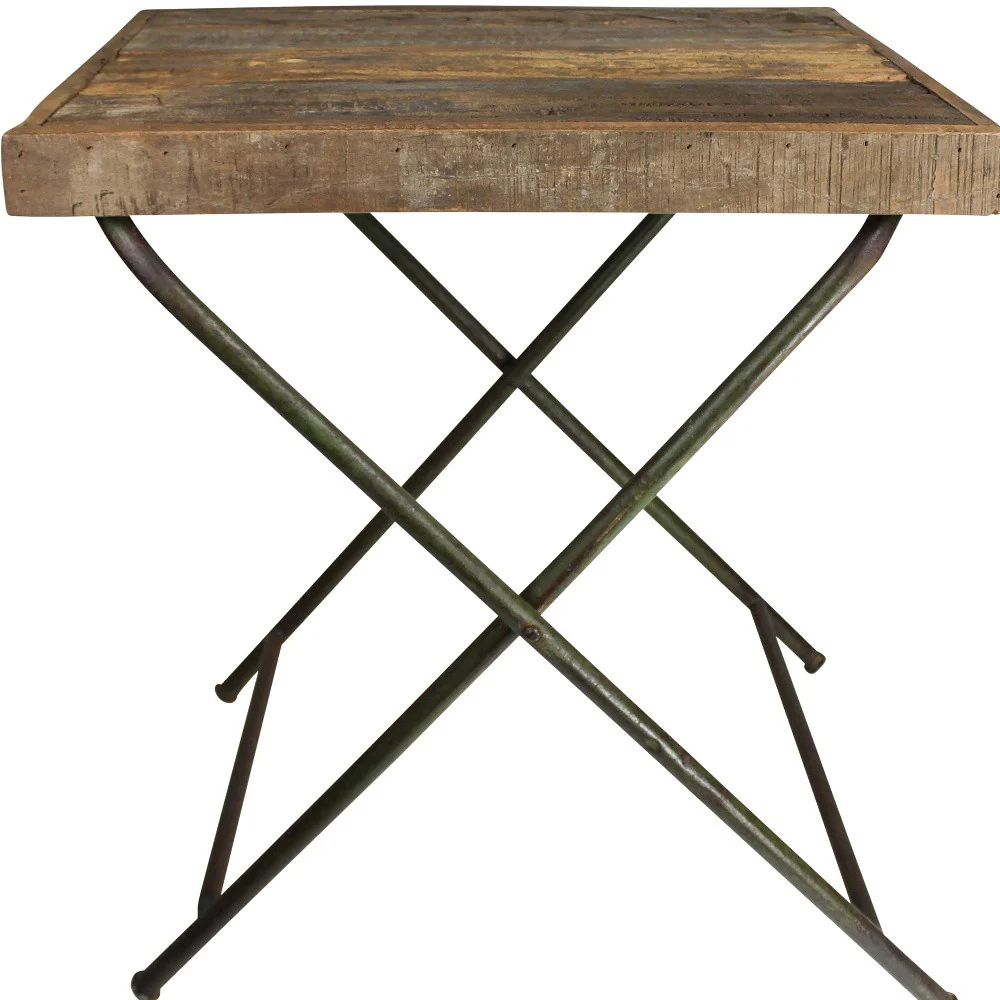 Reclaimed Wood Folding Table By Homeroots - Image 3
