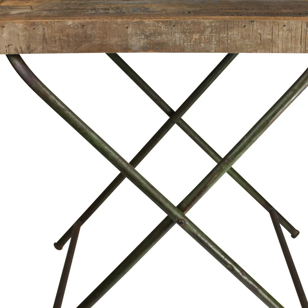 Reclaimed Wood Folding Table By Homeroots - Image 4