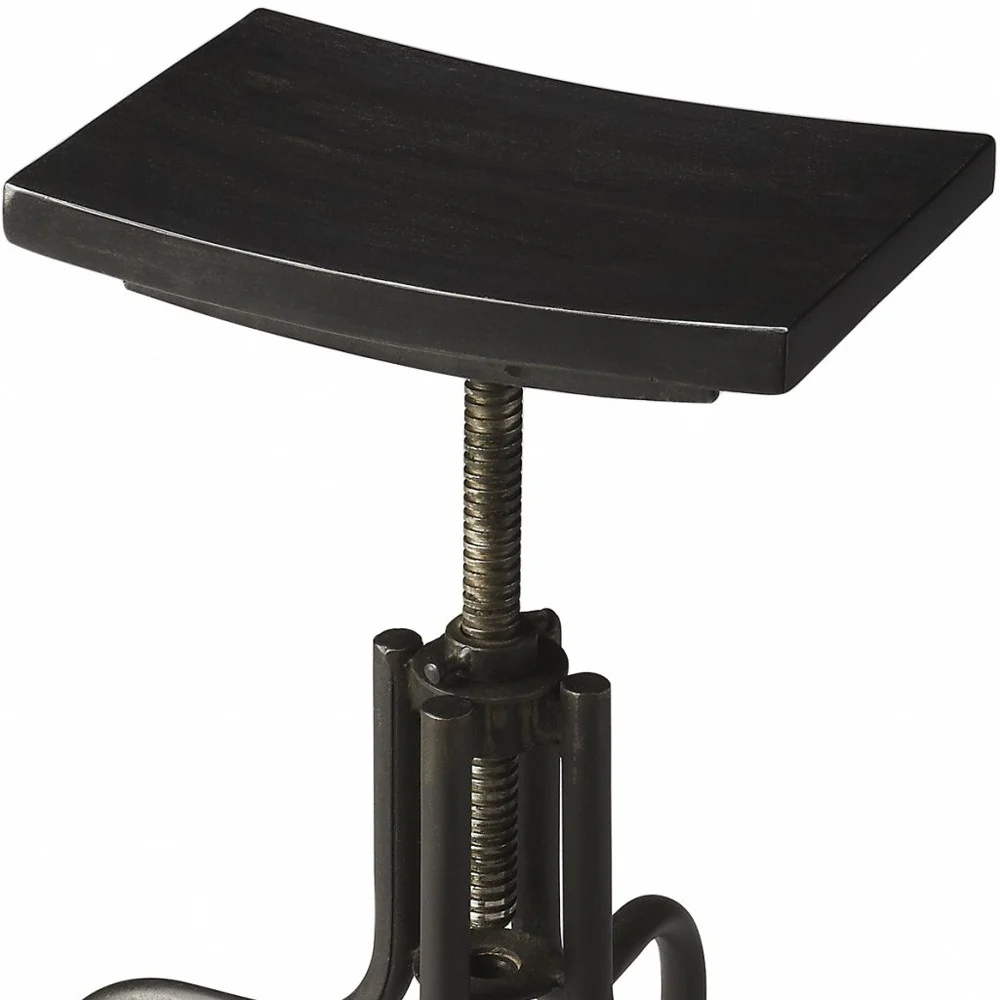 Reclaimed Wood Revolving Bar Stool By Homeroots - Image 5