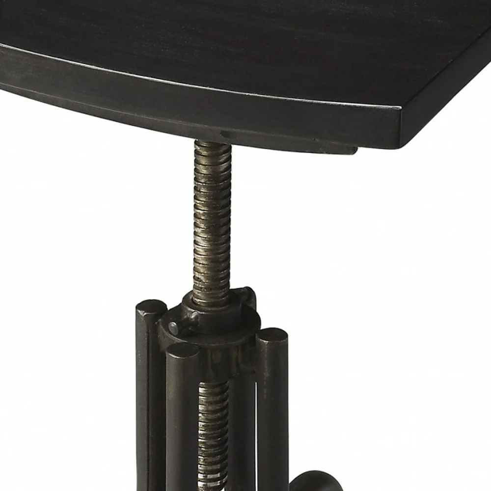 Reclaimed Wood Revolving Bar Stool By Homeroots - Image 6